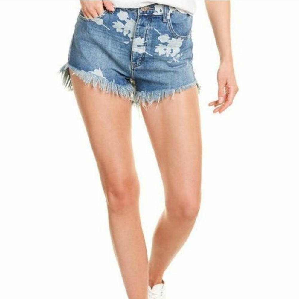 One Teaspoon Outlaws Havana 200 floral Frayed Hem cutoff Denim Shorts 30